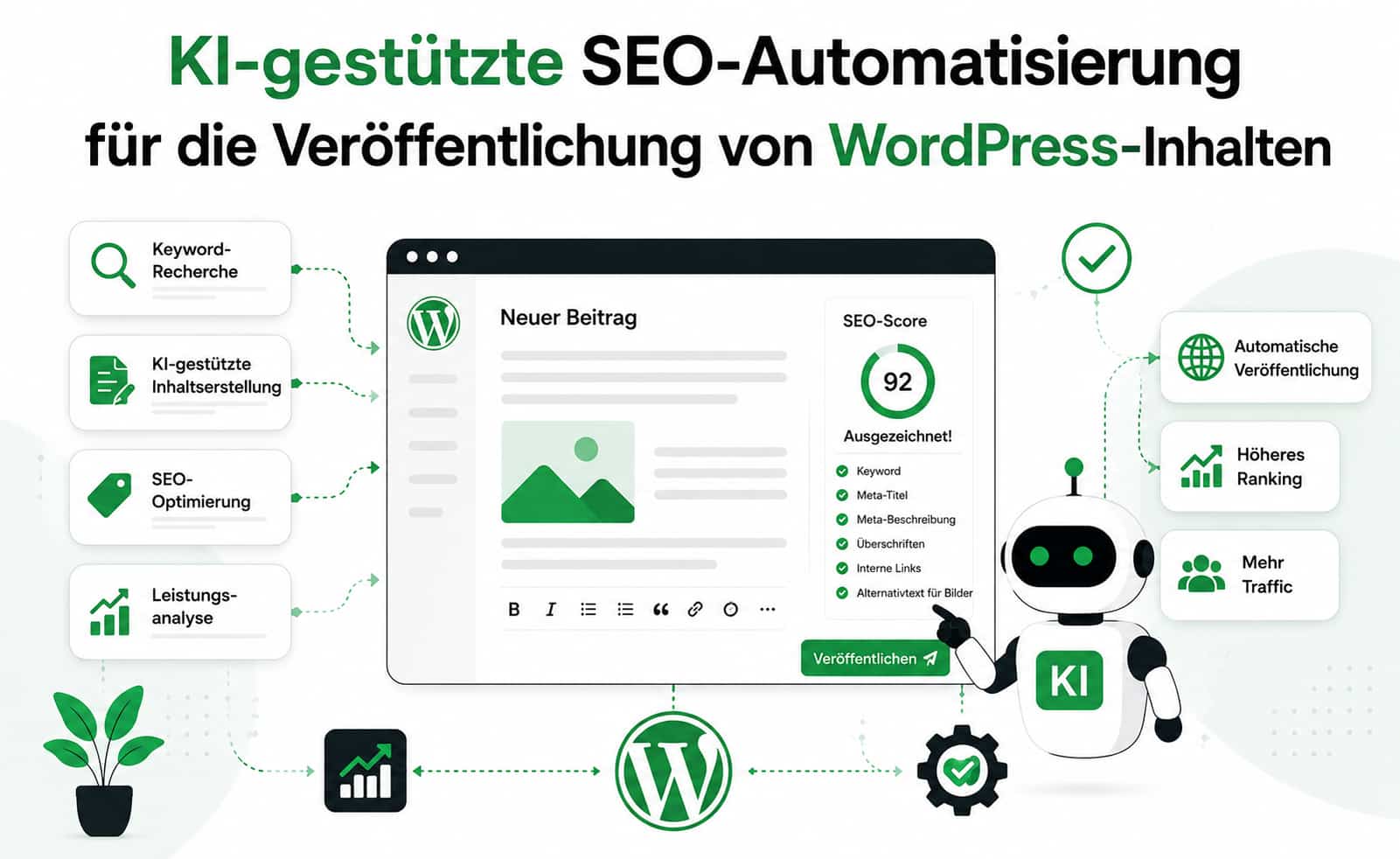 KI-gestützte SEO-Automatisierung für die Veröffentlichung von WordPress-Inhalten